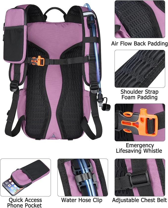 NOOLA Hydration Backpack with 3L Water Bladder, 22L / 25L Water Backpack - Image 6