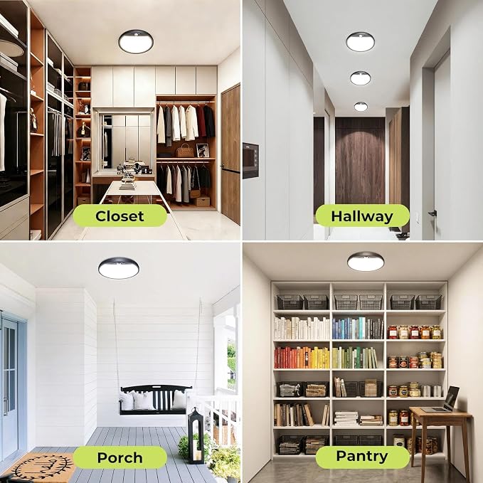 hepside Motion Sensor Ceiling Light Wired, 3000K/4000K/6500K LED Flush Mount - Image 6