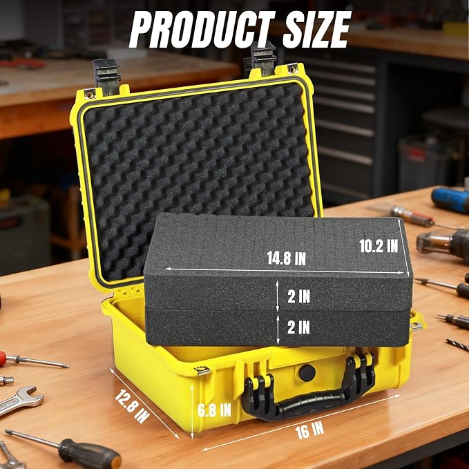 Jack Boss 16x 12.8x 6.8 Inch Hard Case, Portable Weather Waterproof Protective - Image 2