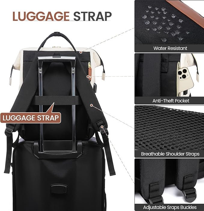 LOVEVOOK Laptop Backpack for Women, 15.6 Inch Work Business Backpacks Purse - Image 5