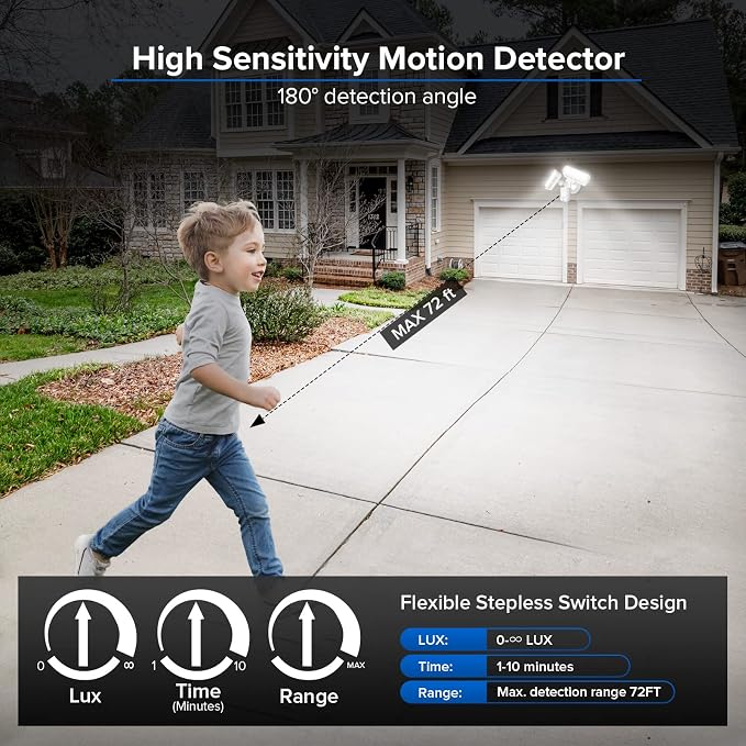 SANSI 38W 5000LM Motion Sensor Outdoor Lights, Flood Lights Outdoor Detector - Image 5