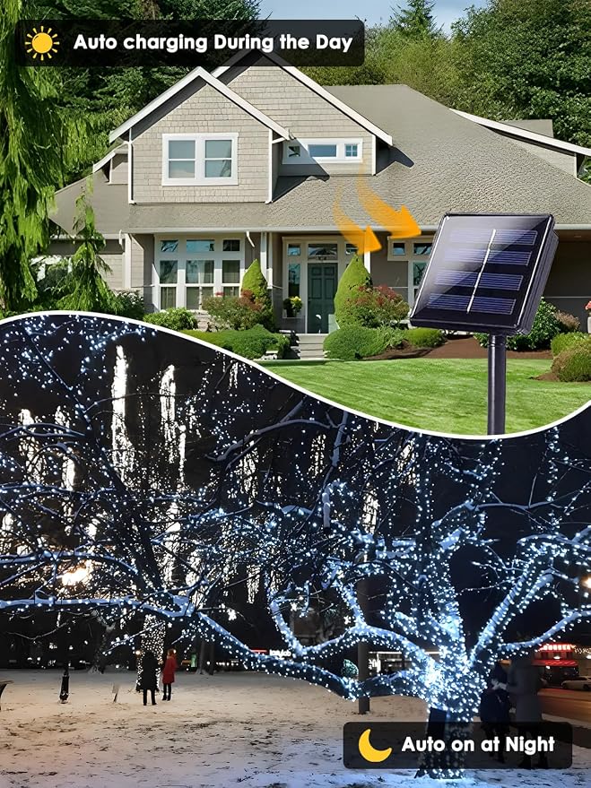 6 Pack 600 LED Solar String Lights - Image 2