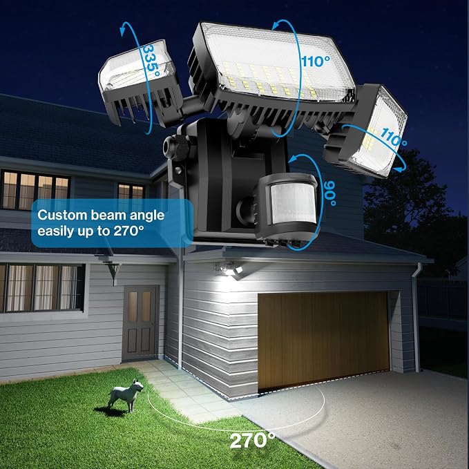 Olafus 70W Motion Sensor Outdoor Light Plug in, Motion Flood Light Dusk to Dawn - Image 7