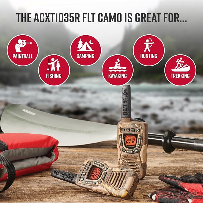 Cobra ACXT1035R FLT CAMO Floating and Waterproof Walkie Talkies - Image 5