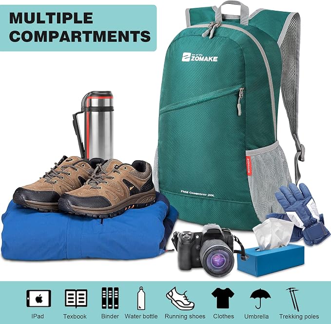 ZOMAKE Lightweight Packable Backpack, Foldable Backpacks Small Daypack - Image 3