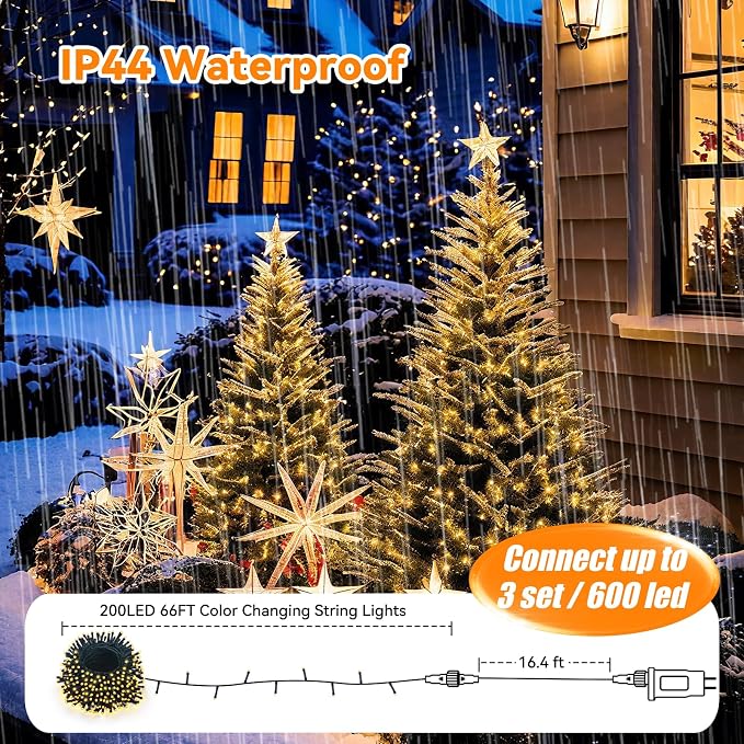 LitHome 66FT 200 LED Color Changing Christmas String Lights Outdoor, 35 Colors - Image 8