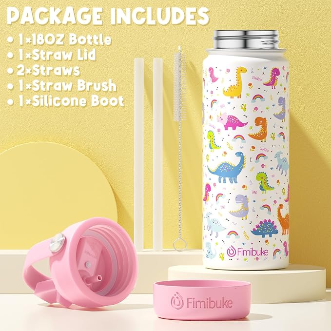 Fimibuke Kids Insulated Water Bottle, 18oz BPA FREE 18/8 Stainless Steel Kids - Image 6
