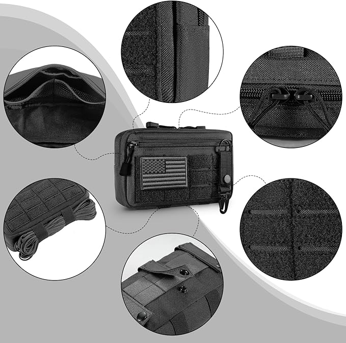 FRTKK Tactical Molle Admin Pouch Utility Laser Cut EDC Tool Pouch Bag - Image 4