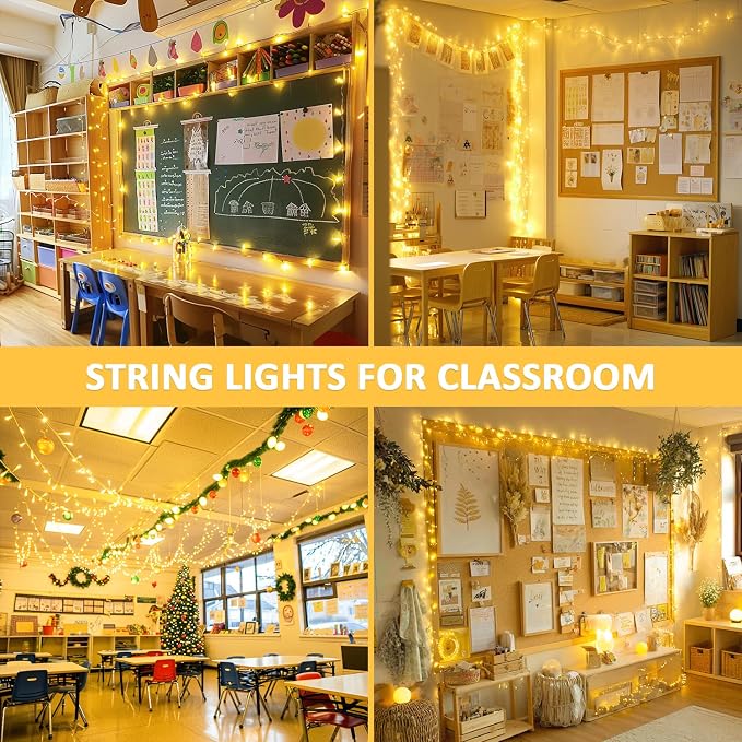 JMEXSUSS 33ft 100 LED Warm White String Lights - Image 5