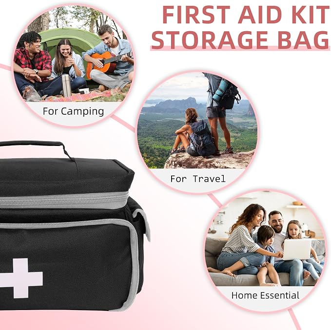 ALSLEA First Aid Bag Empty, Small Medicine Bag Portable Medical Supplies - Image 6