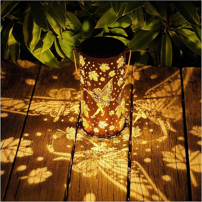 Fairy Solar Lanterns Outdoor Hanging Maple Leaf Decor Lantern, Waterproof by AITENISEN