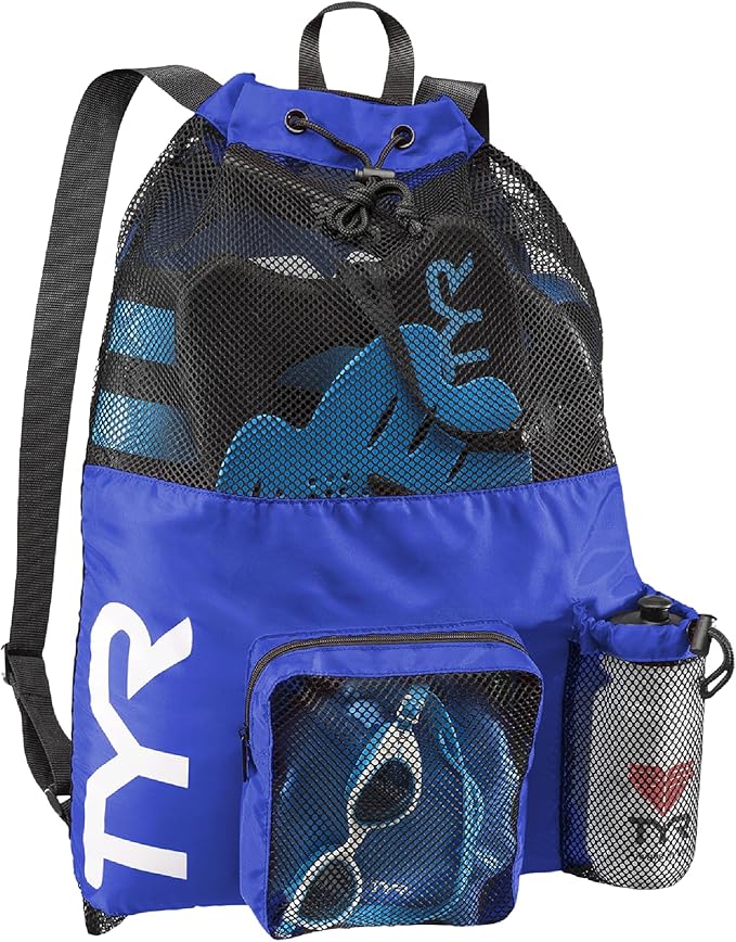TYR Big Mesh Mummy Backpack for Swim, Gym and Workout Gear, Royal Blue by TYR