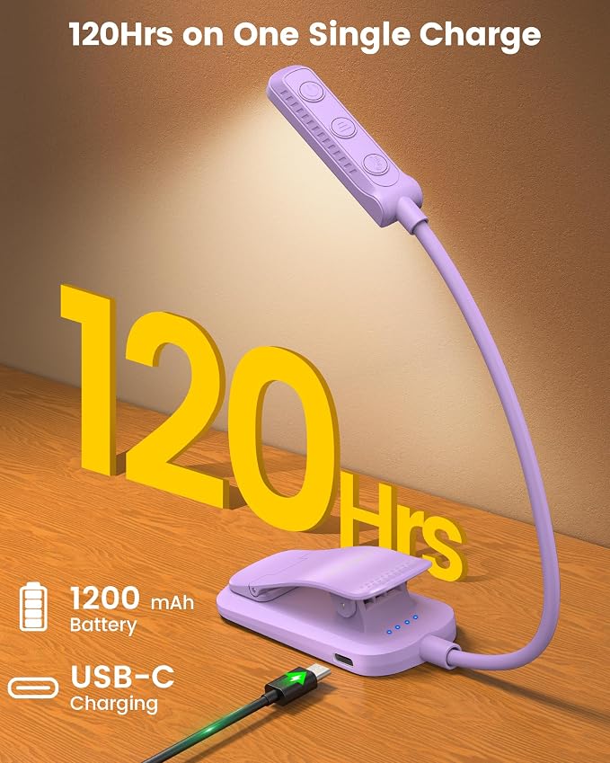 Glocusent 13 LEDs Book Lights for Reading at Night, 120 Hrs Runtime - Image 5