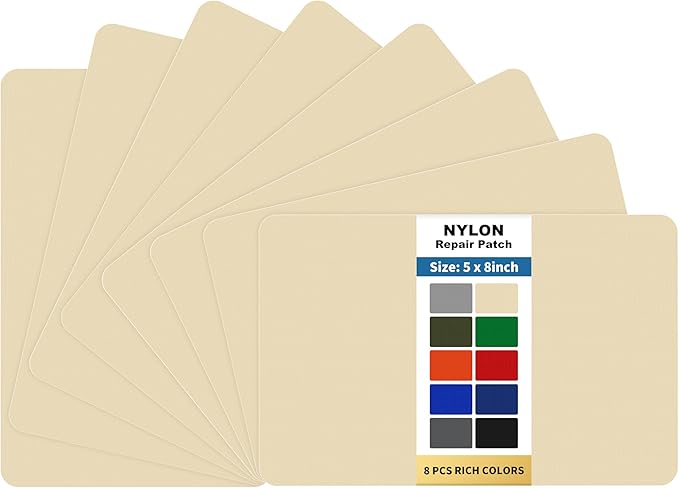 KING MOUNTAIN Self Adhesive Nylon Fabric Repair Patch, 5×8 Inches 8 Pcs by ForABetterHomeLife