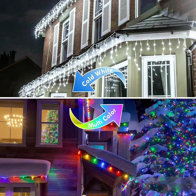 88FT 240LED Connectable String Lights Indoor Outdoor Clear Wire, Cold - Image 6