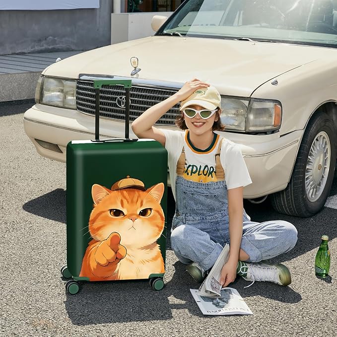ANNA QUEEN Funny Cat Luggage Cover, Cute Cartoon Stretchable Suitcase Protector - Image 4