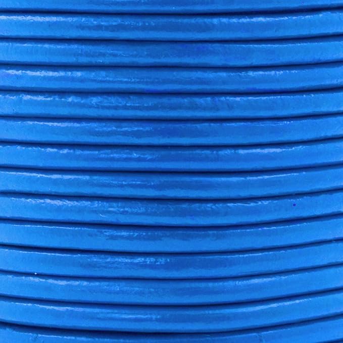 Mandala Crafts Round Genuine Blue Leather Cord - Image 3