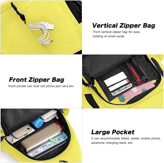 MOSISO Sling Backpack, Canvas Crossbody Hiking Daypack Bag - Image 4