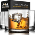 Bravario Unbreakable Whiskey Glasses, Plastic Rocks Glasses — 12.5 oz Clear by Bravario