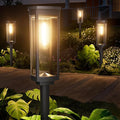 NEWMESSI 4 Pack Solar Pathway Lights Outdoor, Modern Super Brightness LED Solar by NEWMESSI