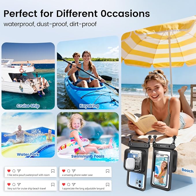 Niveaya [Floatable Floating Waterproof Phone Pouch 2 Pack-Up to 8.5", Large - Image 8