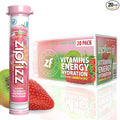 Zipfizz Daily Energy Drink Powder, Strawberry Kiwi, 20 Pack | 3-in-1 Sustained by Zipfizz