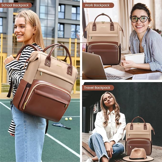 LOVEVOOK Leather Laptop Backpack - Image 6