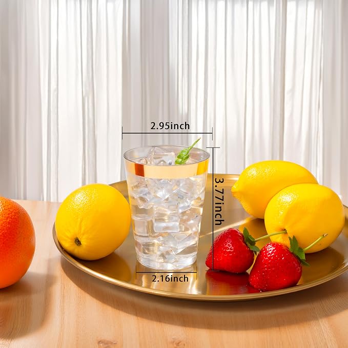 I00000 60PCS Gold Plastic Cups, 10 oz Clear Disposable Cups - Image 4