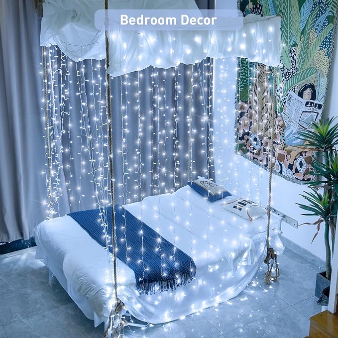 JMEXSUSS 300 LED 9.8x9.8Ft Curtain Lights Indoor - Image 2