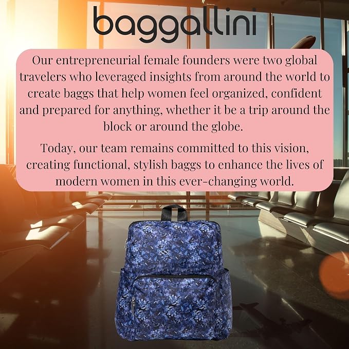 Baggallini Women's Carryall Packable Backpack, Indigo Petal - Image 6