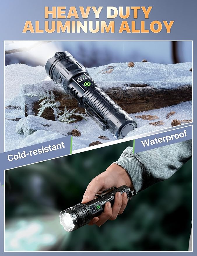 Esgofo Rechargeable Flashlights High Lumens 100000 2 Modes High/Low, Super - Image 6