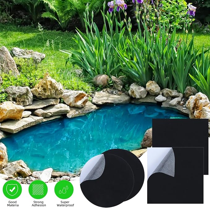 4 Pcs 8 x 8 Inches Pond Liner Repair Patch Kit EPDM Butyl Rubber Liner Patch - Image 4