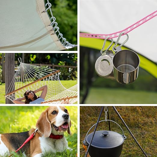 Large Carabiner Clip Hooks, 304 Stainless Steel Spring Snap Hook Fits Camping - Image 5