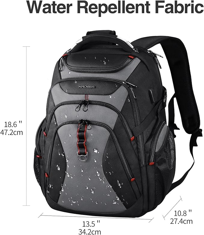 KROSER Travel Laptop Backpack 17.3 Inch XL Computer Backpack - Image 2