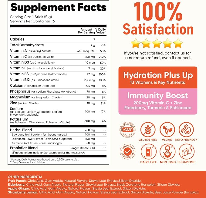 Venture Pal 2-in-1 Hydration + Immune Electrolytes Powder Packets - Image 8