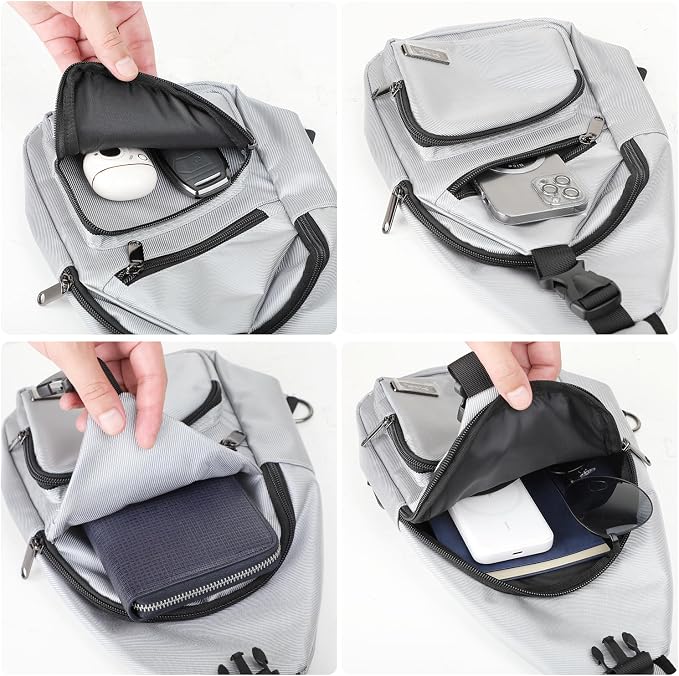 AMJ Crossbody Sling Bag Men Women, Casual Shoulder Backpack, Chest Daypack - Image 5