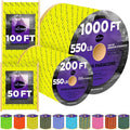 TECEUM Reflective Paracord Rope 1000 – 1000ft/200ft/100ft/50ft – 40+ Colors – by TECEUM