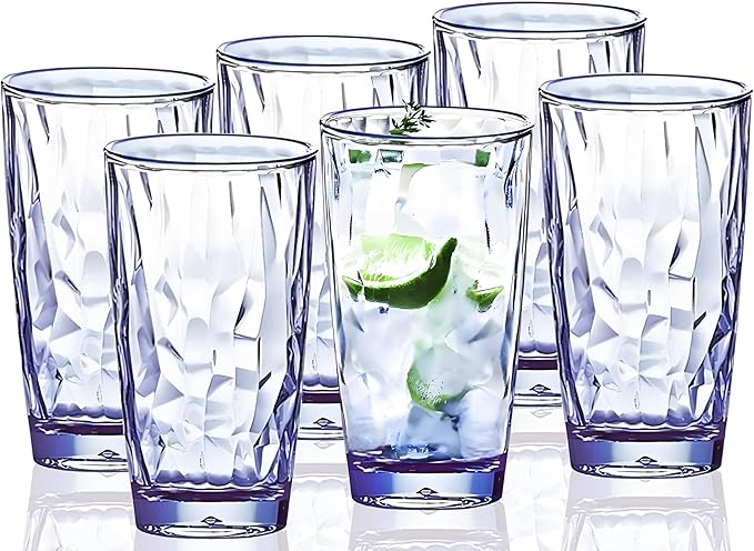 15Oz Unbreakable Tritan Drinking Glasses Shatterproof Acrylic Glasses Drinkware by VEILEDGEM