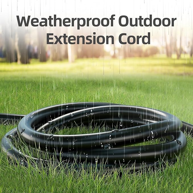 TiFFCOFiO Indoor Outdoor Extension Cord Waterproof, 10 Feet 3 Prong Power Cord - Image 3