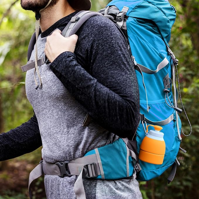 Collapsible Lightweight 20oz Water Bottle, Food-Grade Silicone BPA Free - Image 3