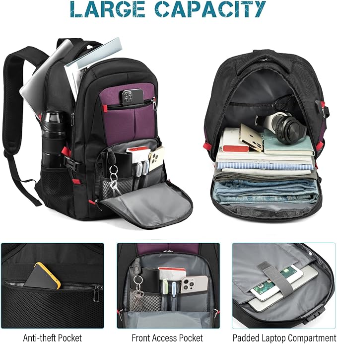 LOVEVOOK Travel Laptop Backpack Waterproof Anti Theft Backpack - Image 3