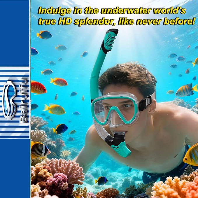Bairuifu 2-Pack Snorkel Gear for Adults | Enhanced Anti-Fog & Anti-Leak - Image 3