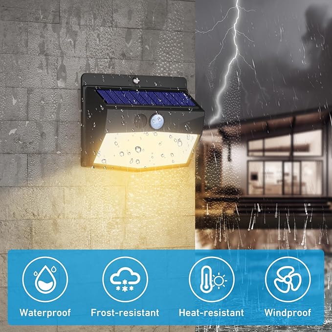 Peasur 16 Packs Solar Outdoor Lights Motion Sensor Solar Security Light - Image 4