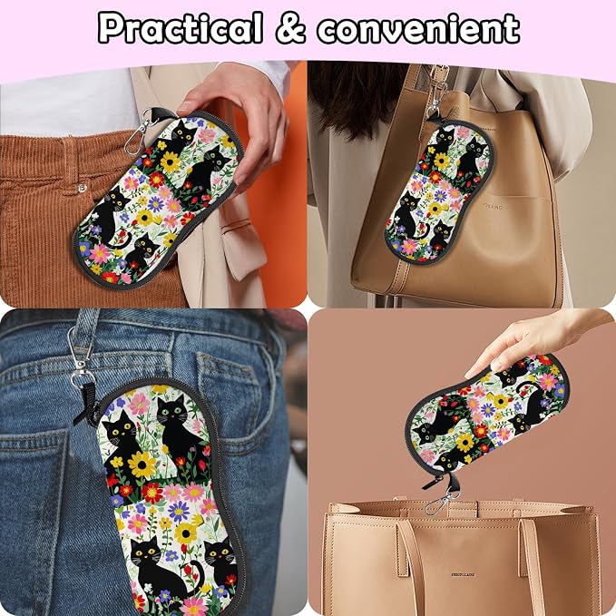 Glasses Case Sunglasses Eyeglass Soft Case Zipper Light Neoprene Pouch - Image 7