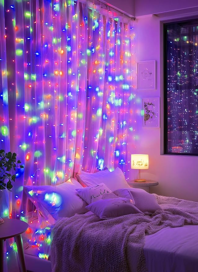Brightown 300 LED Fairy Curtain Lights, Curtain String Lights, USB Plug in 8 - Image 4