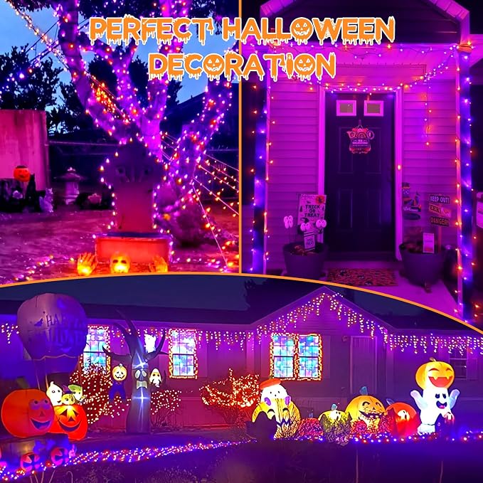 Connectable Purple and Orange Halloween Lights, Twinkle Light - Image 2