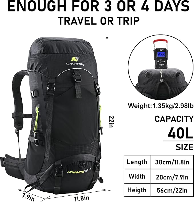 N NEVO RHINO 40L Internal Frame Hiking Backpack - Image 8