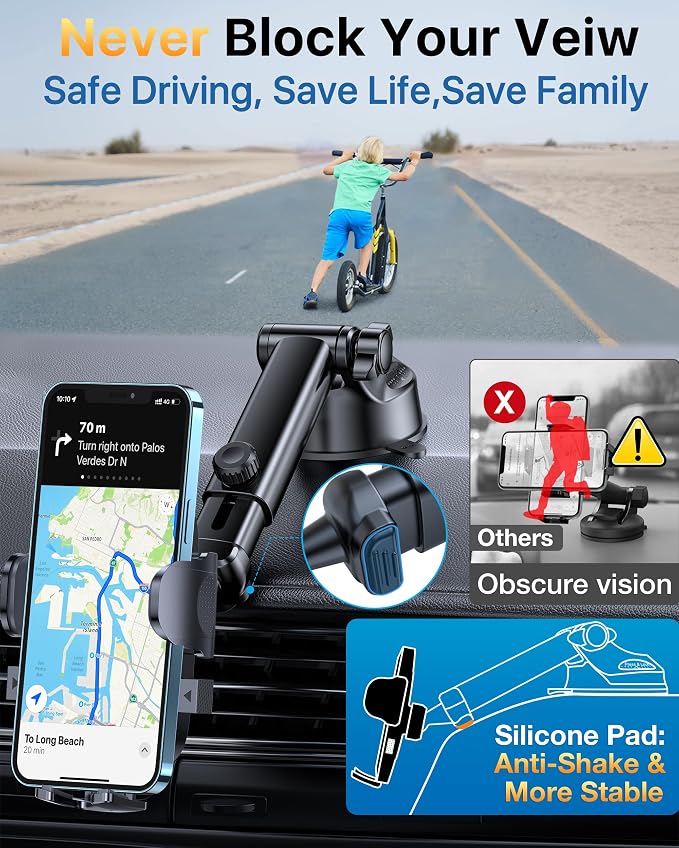 YRU Car Phone Holder Mount Dashboard Cell Phone Holder - Image 5