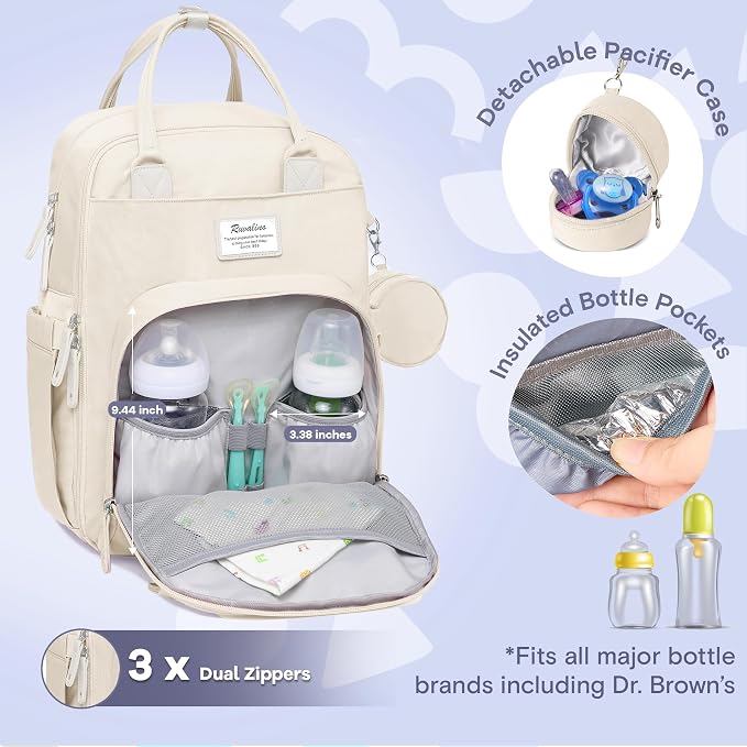 RUVALINO Diaper Bag Backpack-Multifunction Baby Travel Bag - Image 2