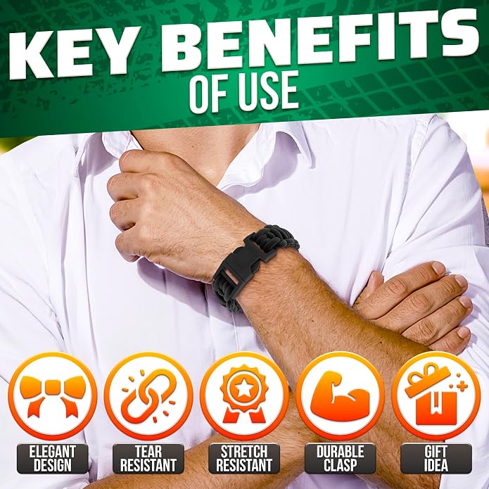 Paracord Bracelets for Men and Women – Adjustable Survival Paracord Bracelet - Image 4